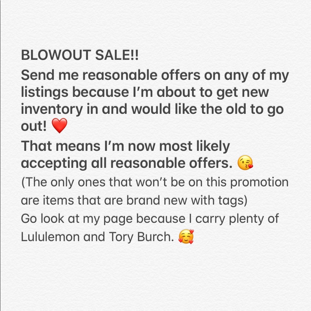 Lululemon and Tory Burch Blowout Sale!